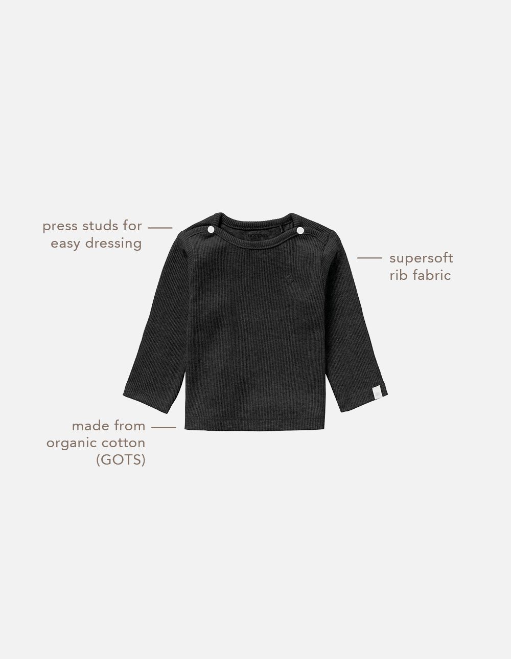 Noppies Newborn Longsleeve Natal - Dark grey melange