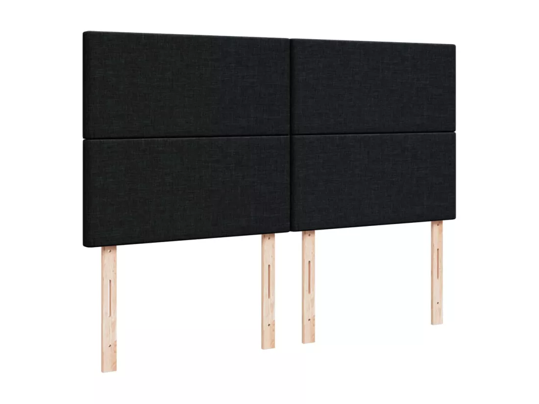 Sommier à lattes de lit avec matelas Noir 180x200 cm Tissu