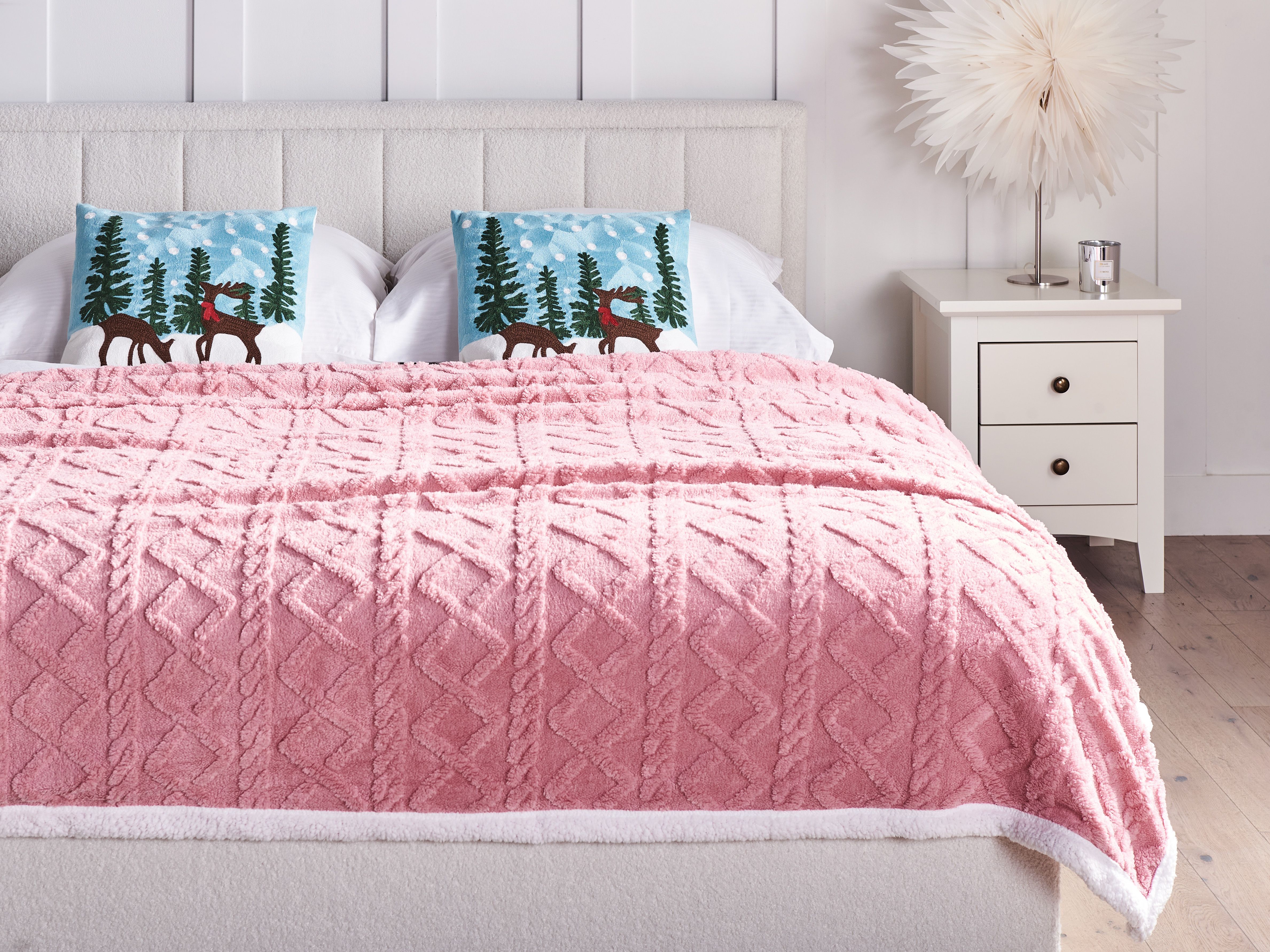 Plaid HONEYCOMB 150 x 200 cm Roze