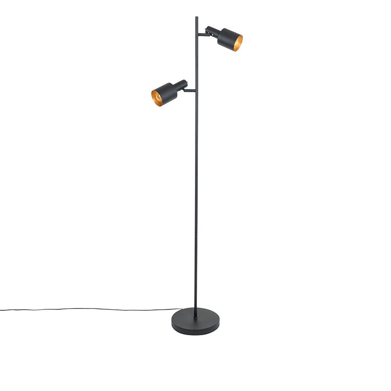 Moderne vloerlamp zwart 2-lichts - Stijn
