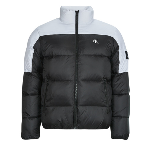 Calvin Klein Jeans - BLOCKING NON-DOWN PUFFER JACKET - Noir / Blanc