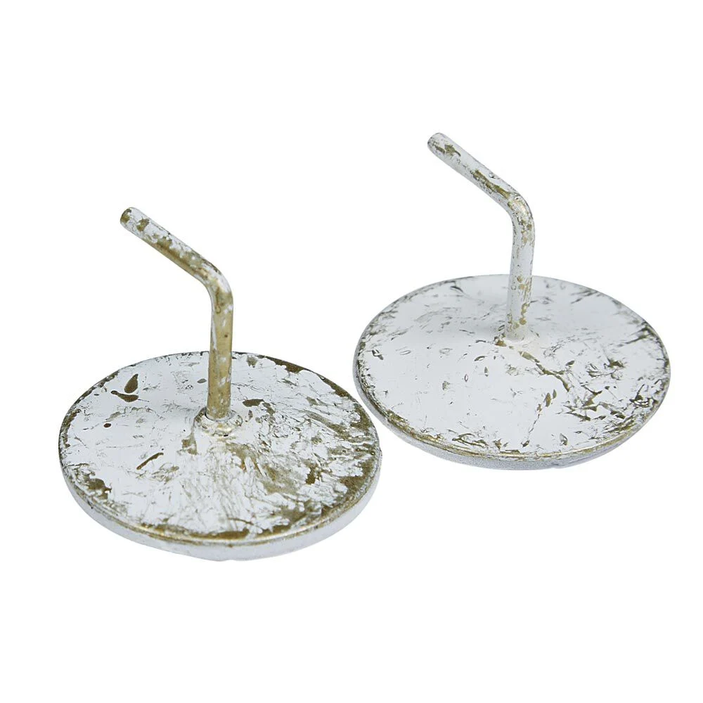 Support de tringle adhésif rond métal blanc doré x2
