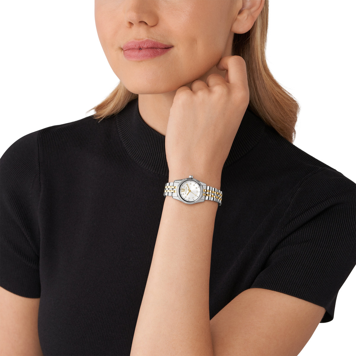 Montre MICHAEL KORS lexington femme bracelet acier inoxydable bicolore