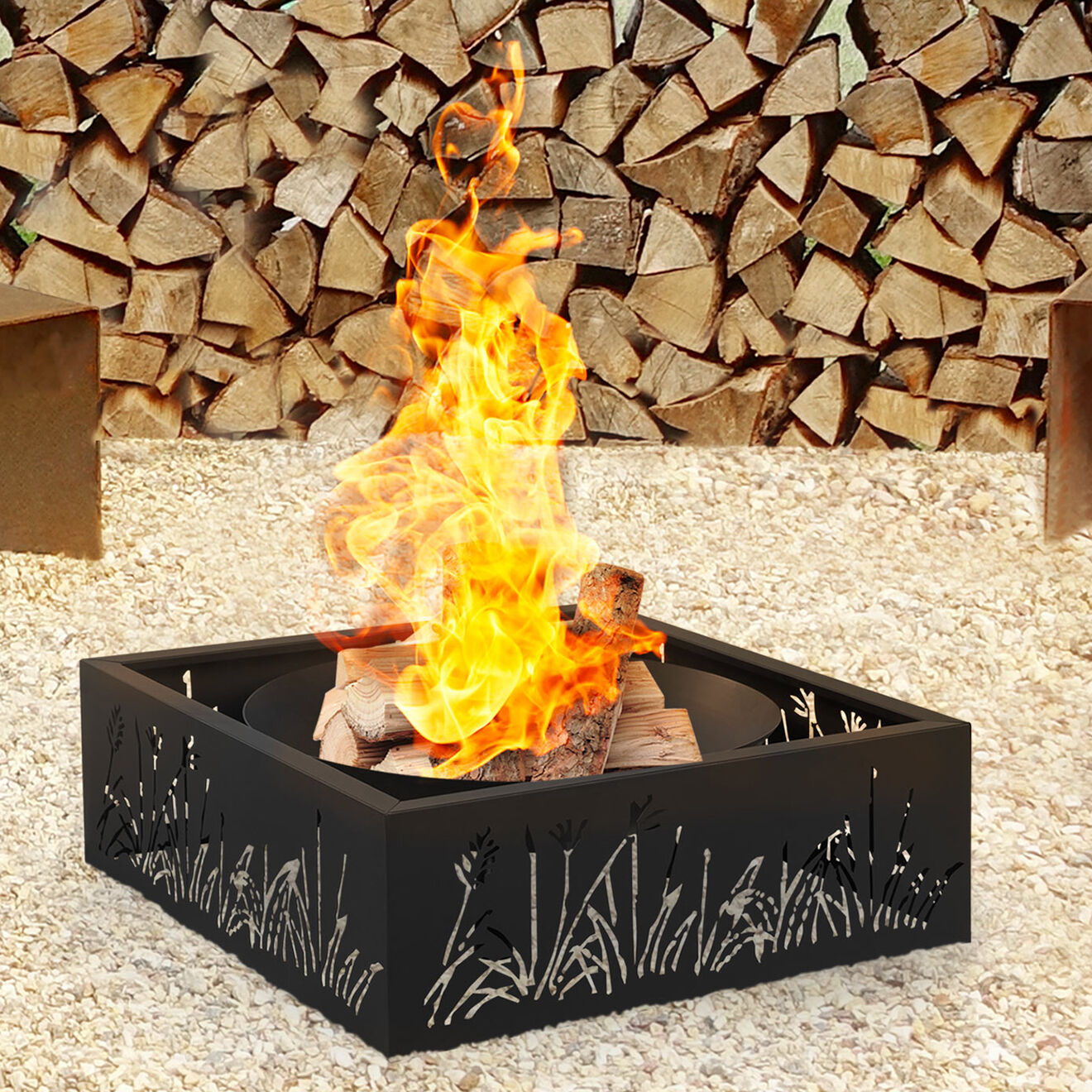Pratik Garden Braséro beringa noir - 60x60x20 cm