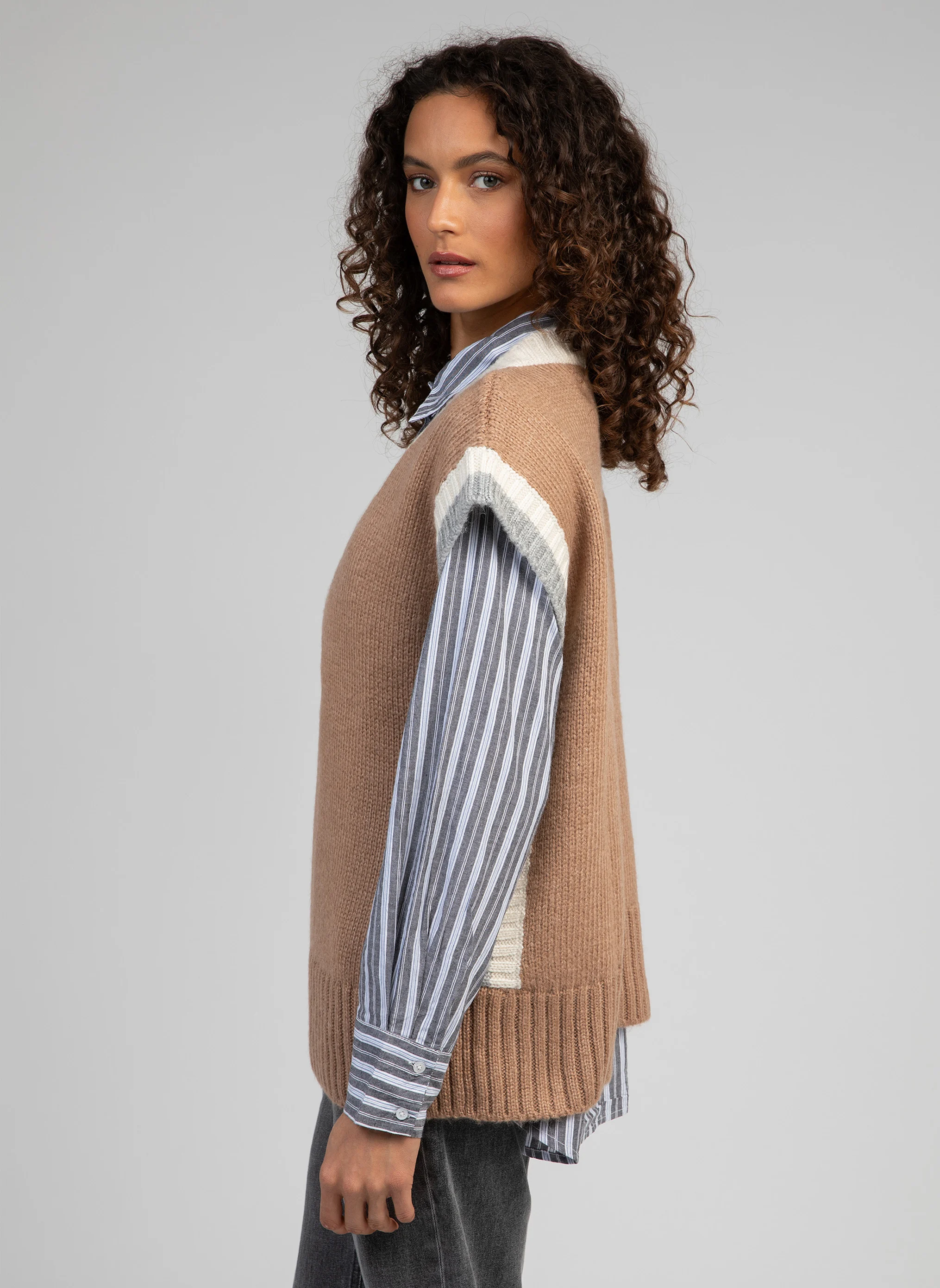 LENYX - Pull col V| Beige