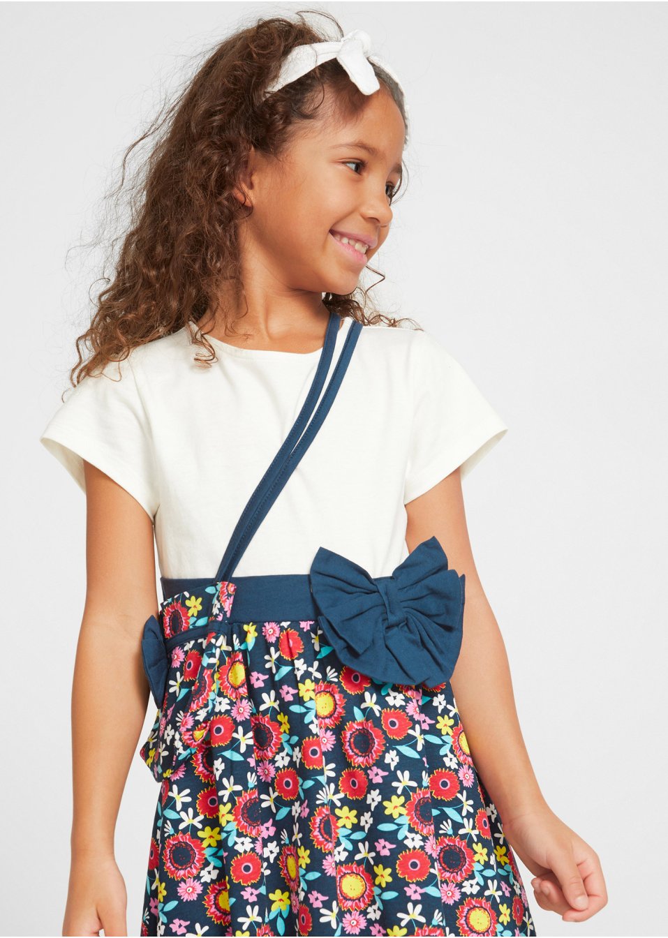 Robe T-shirt fille + sac (Ens. 2 pces.) en coton