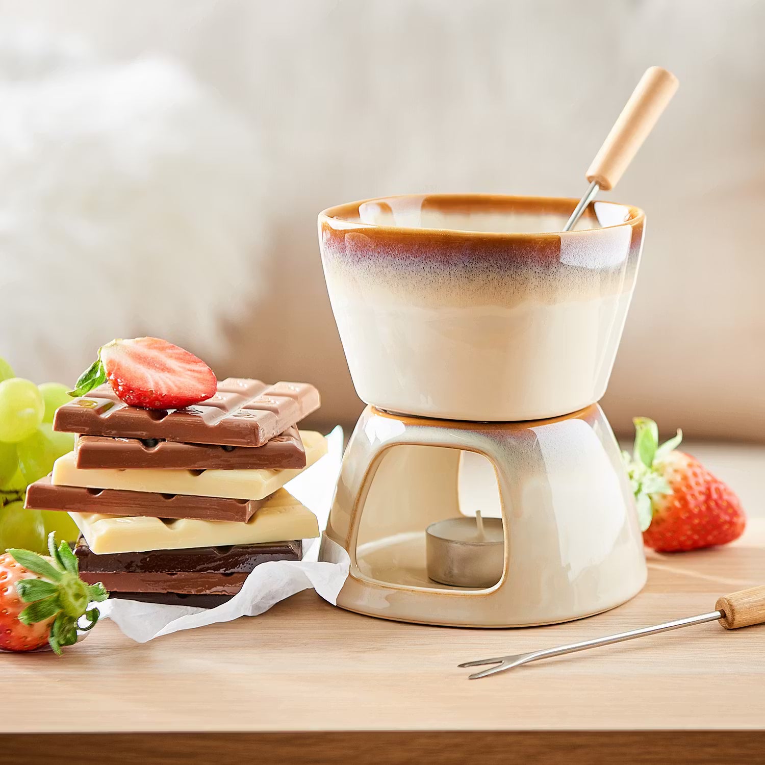 AU CHOCOLAT Mini-Fondue 4er-Set