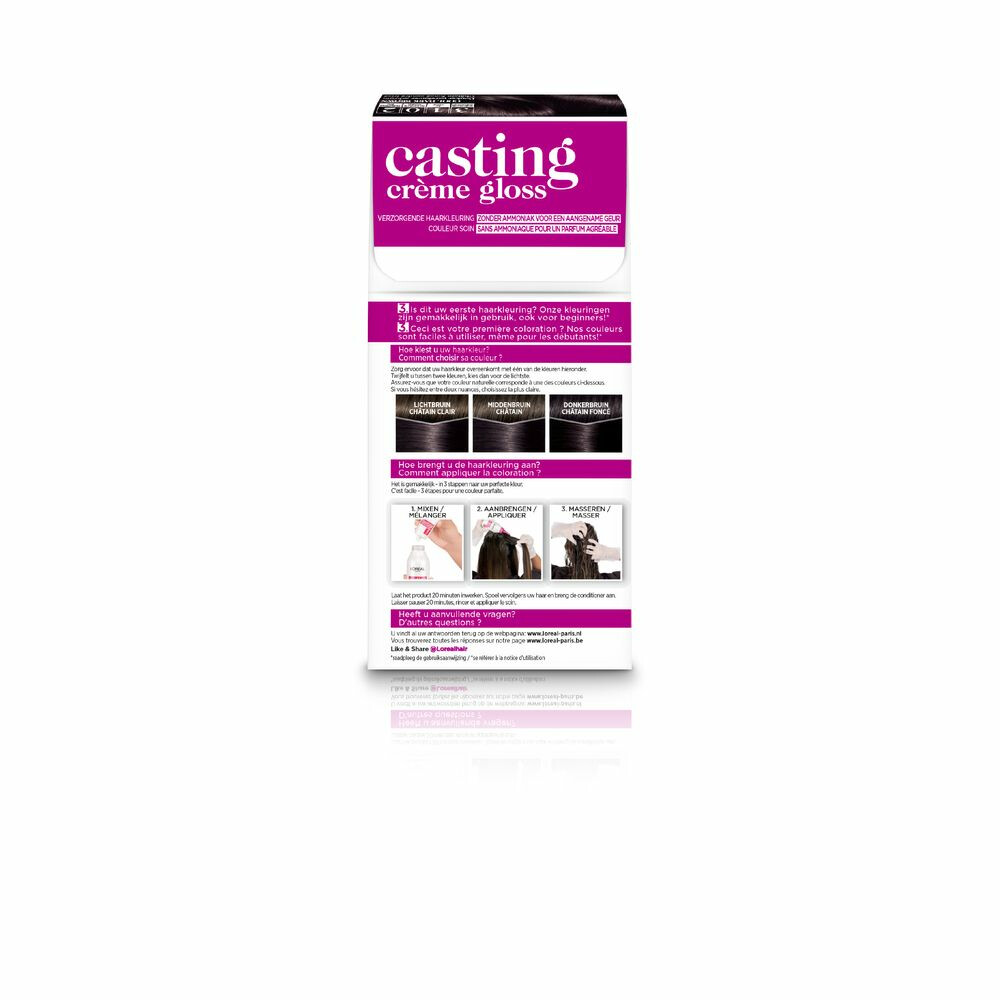 L'Oréal Casting Crème Gloss Semi-Permanente Haarkleuring 3102 - Cool Dark Brown - Donker Parelmoer Asbruin