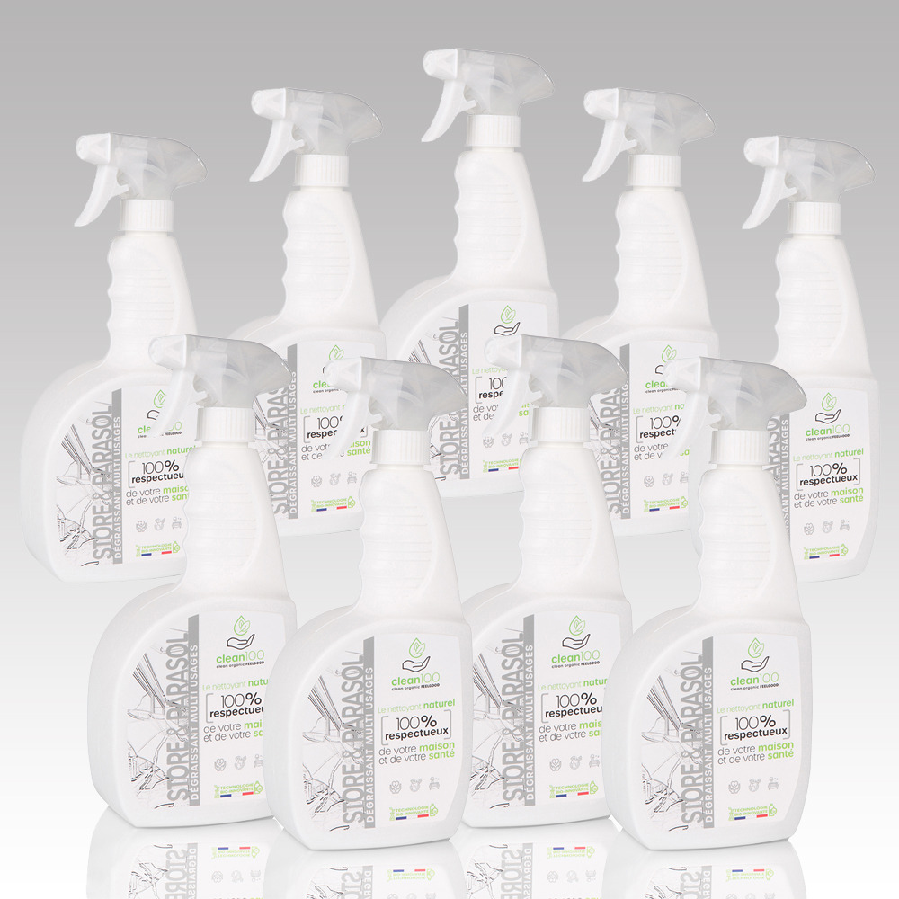 Nettoyant liquide spécial parasol - sprayer - 750ml - ecologique et hypoallergénique - stores, parasols, bâches, tentes, tissus - x9