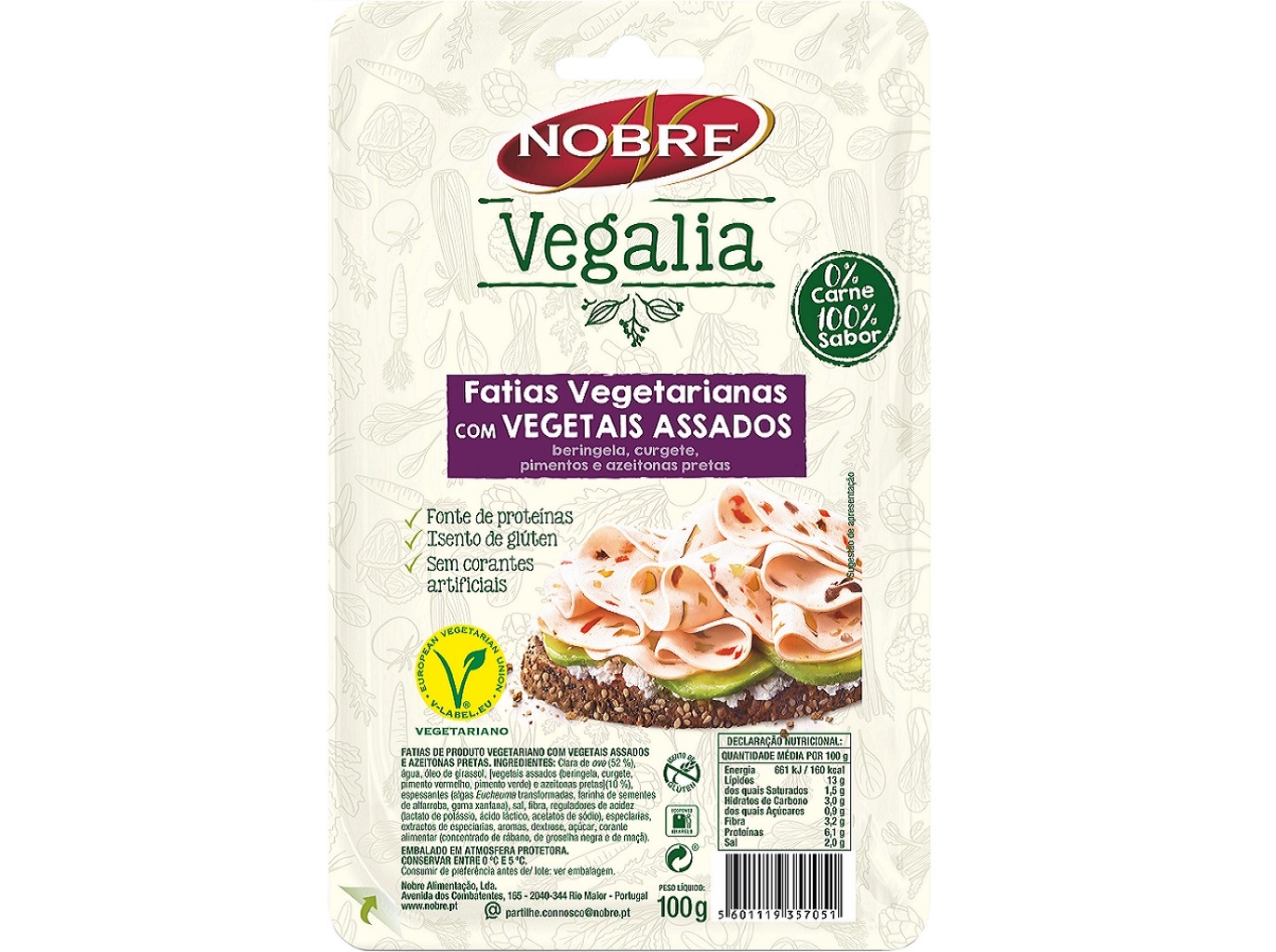 FATIADO NOBRE VEGALIA COM VEGETAIS ASSADOS 100G