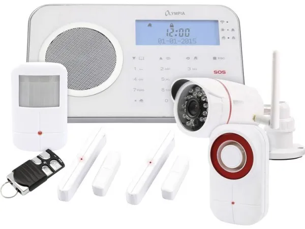OLYMPIA ProHome 8791 - Hjemmealarmsystem - trådløs - Mobil - Wi-Fi - 2.4 Ghz, 868.5 MHz - hvid