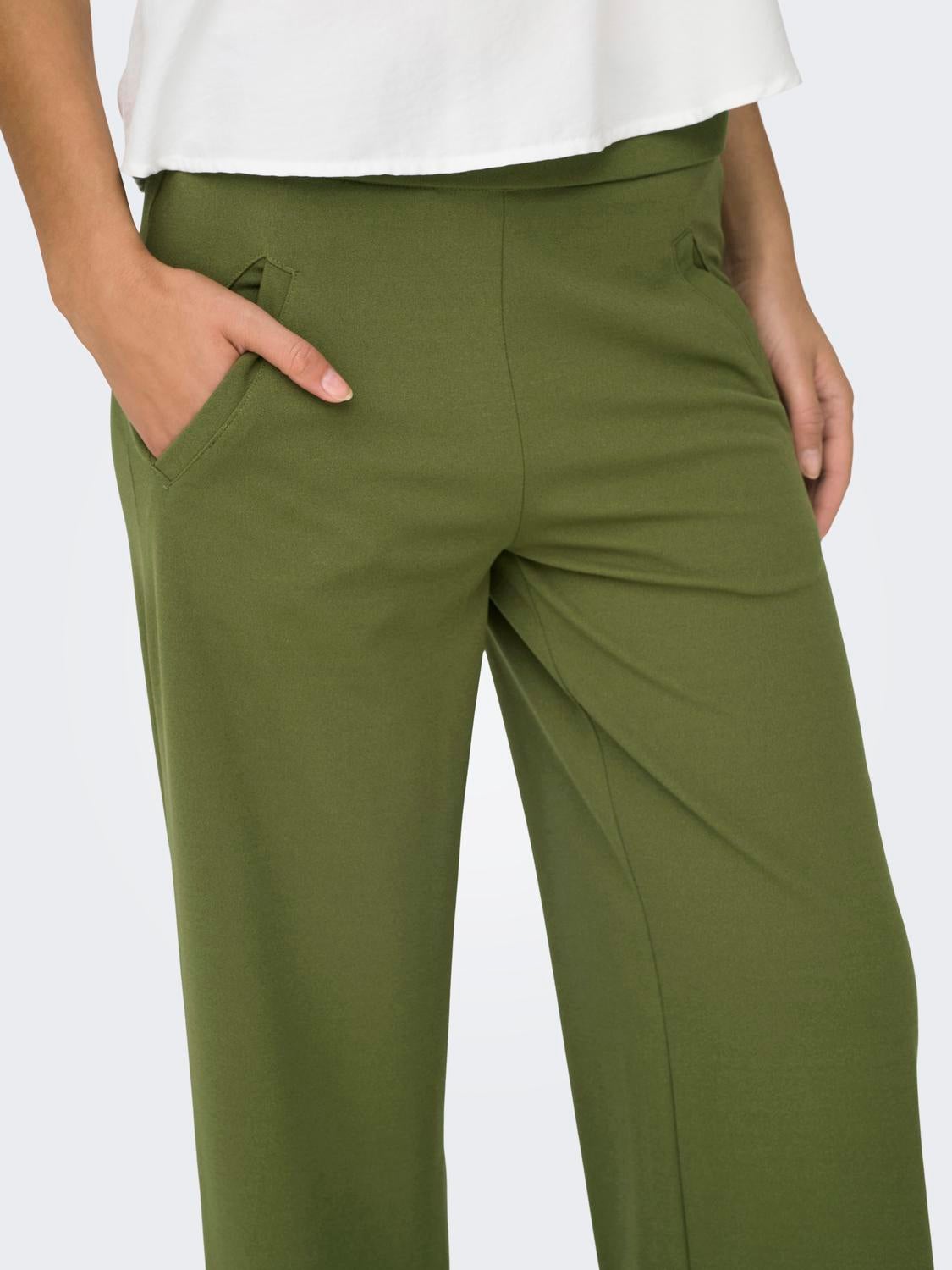 JDYLOUISVILLE Hohe Taille Weiter Beinschnitt Hose mit weitem Beinschnitt Winter Moss