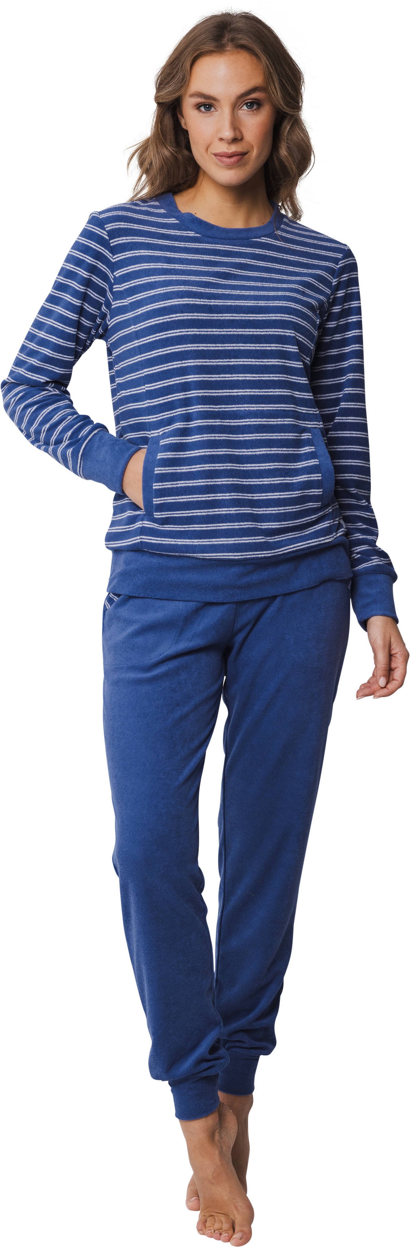 Pastunette pyjama donkerblauw/ecru