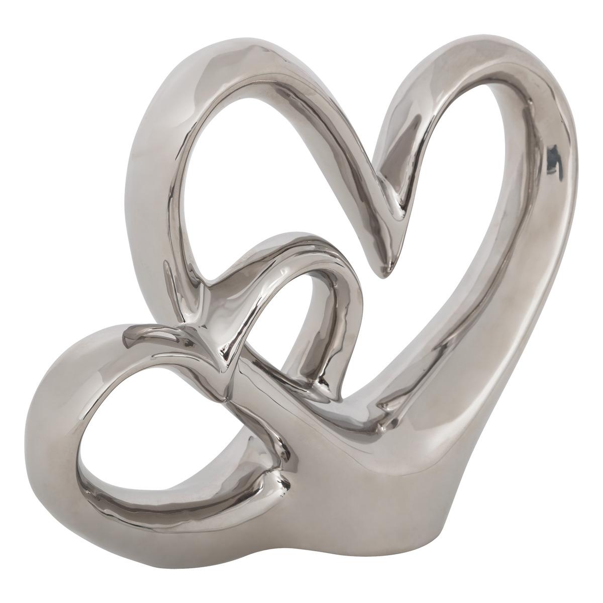 DOUBLE COEUR DECO SAFINA RESINE H.16.5CM