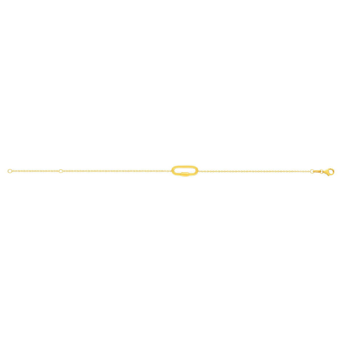 Bracelet or jaune 375 motif fermoir à visser ovale 19 cm