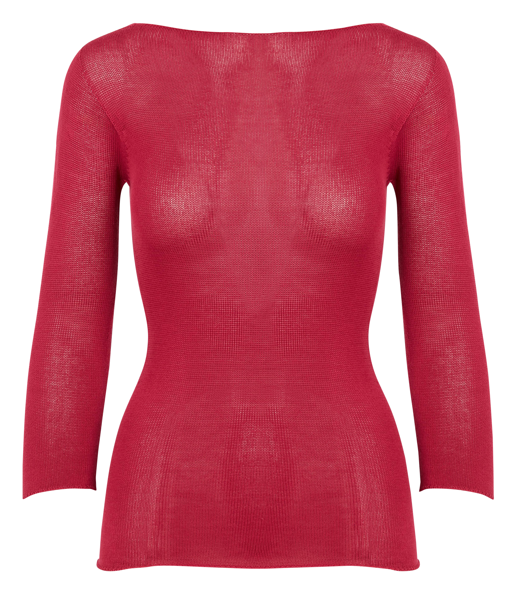 ESILE - Pull tricot à encolure bateau | Rouge