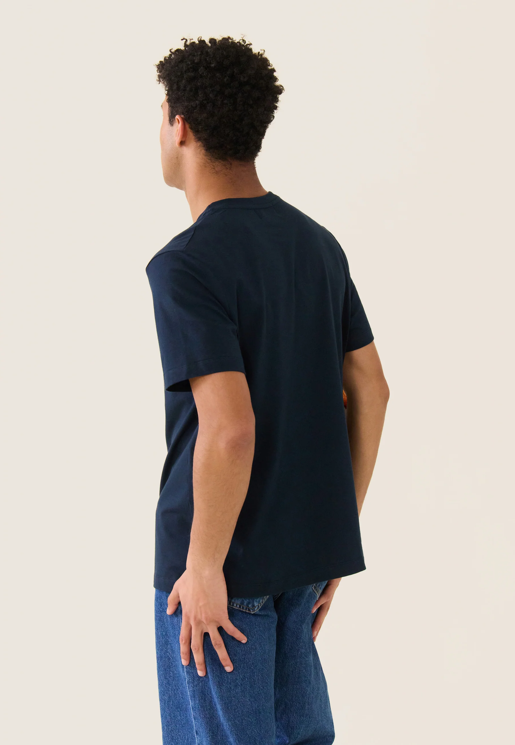 T-shirt mixte col rond en coton-Jean-P Redoutable Marine