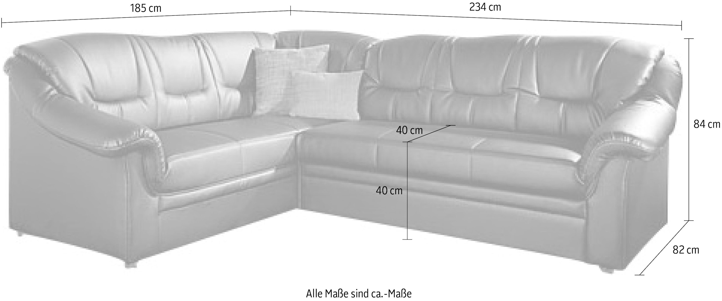 DOMO collection Ecksofa »Montana, zeitlose Rückensteppung, bequeme Armlehnen, L-Form« wahlweise mit Bettfunktion