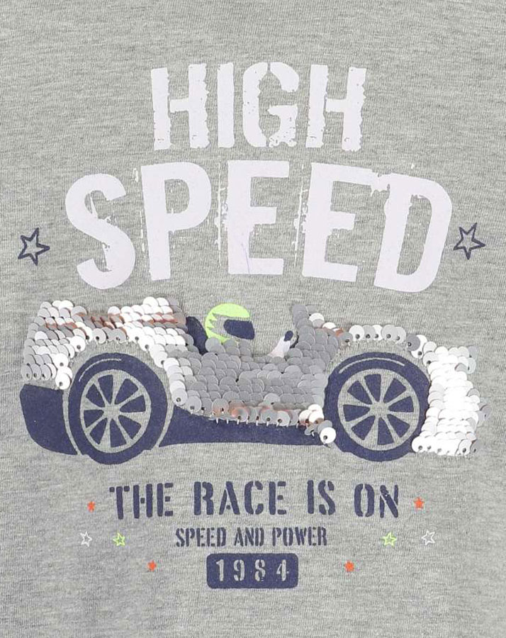 Langarmshirt HIGH SPEED mit Wendepailletten in grau