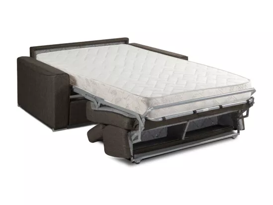 Canapé 4 places convertible express en tissu marron - Couchage 160 cm - Matelas 18 cm VIZIR