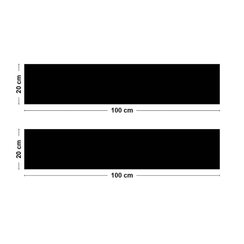 Crédence cuisine Bandeau ALU lot de 2 L100xH 20cm - TOTAL BLACK 99deco