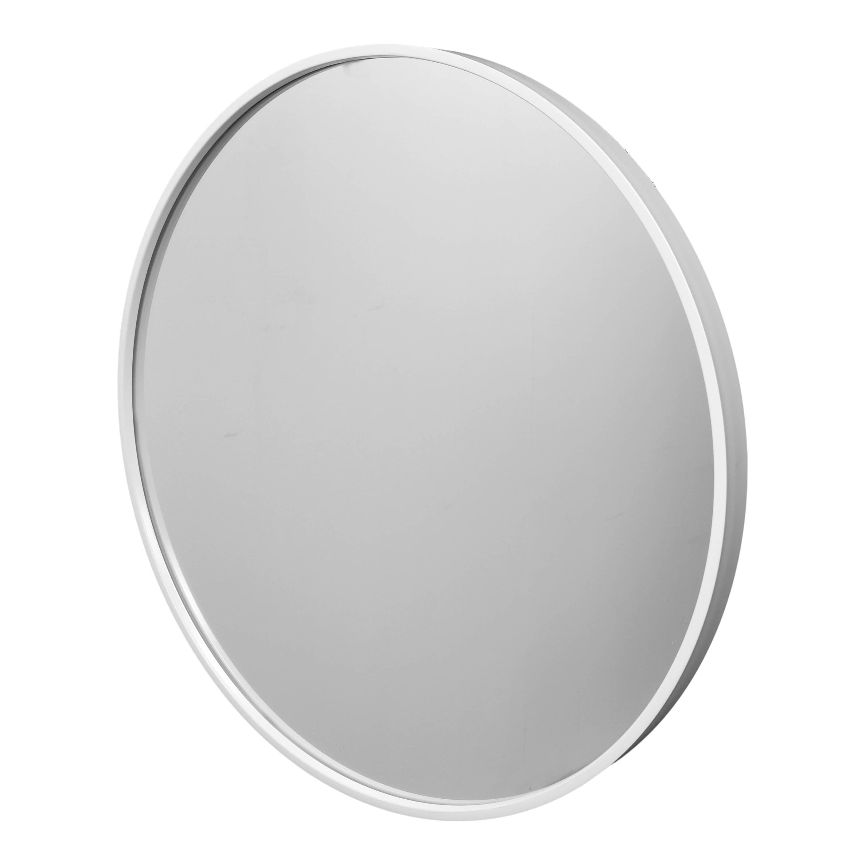 Fragix Boston wandspiegel rond - Wit - Metaal - Ã60cm