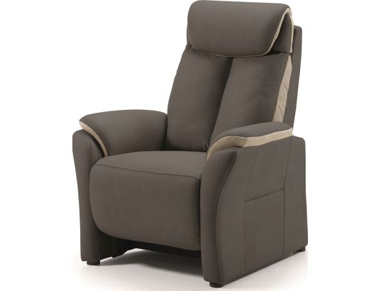CONCEPT1 - Canapé tissu Paris gris 2 places électrique + fauteuil fixe