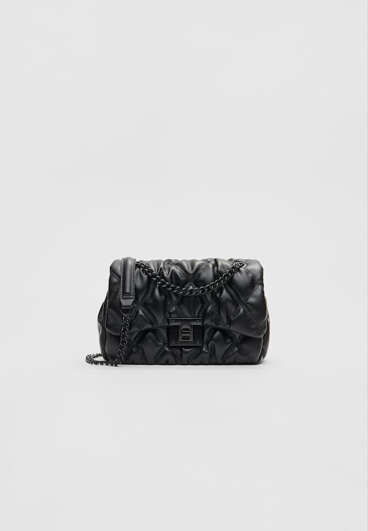 Bolsa transversal pequena com matelassê 3D