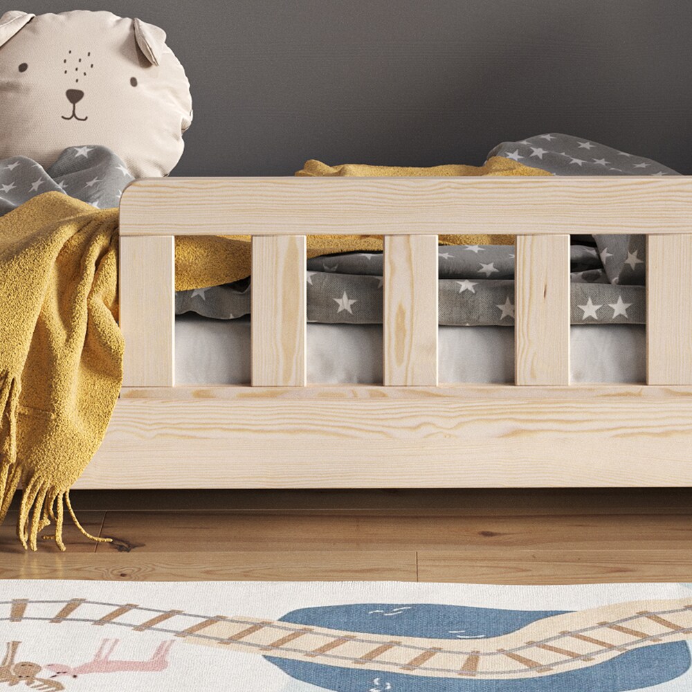 VitaliSpa Rausfallschutz für Kinderbett Bettschutzgitter Bettgitter 120cm Natur