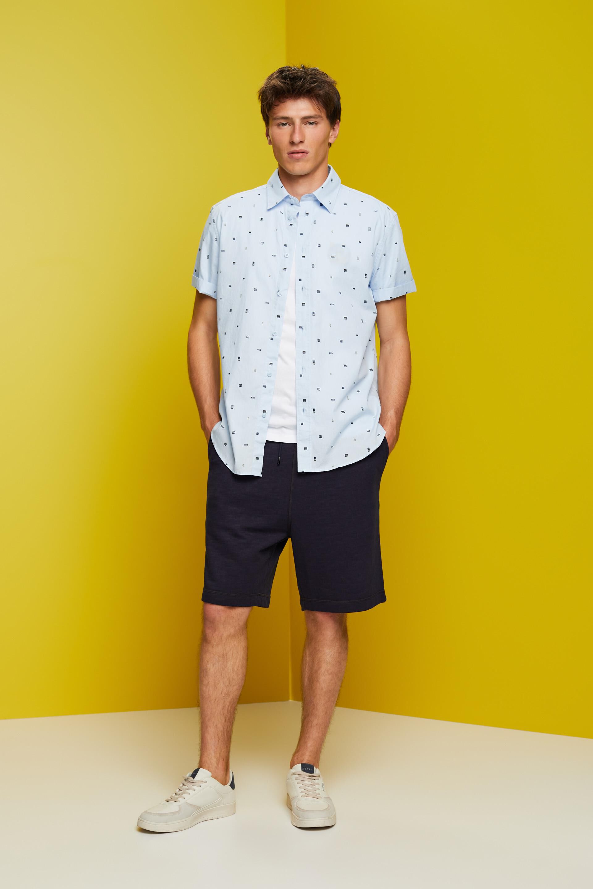 Chemise à manches courtes animée d’un motif, 100% coton