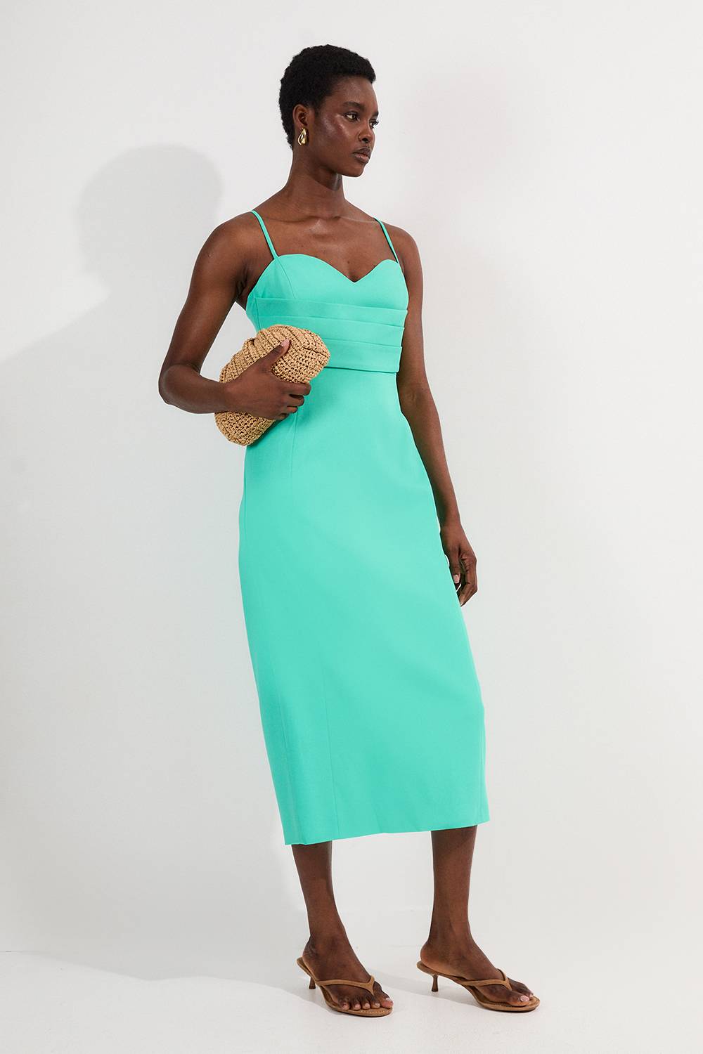 KarenMillen Robe midi soignée et ajustée avec détails de corset