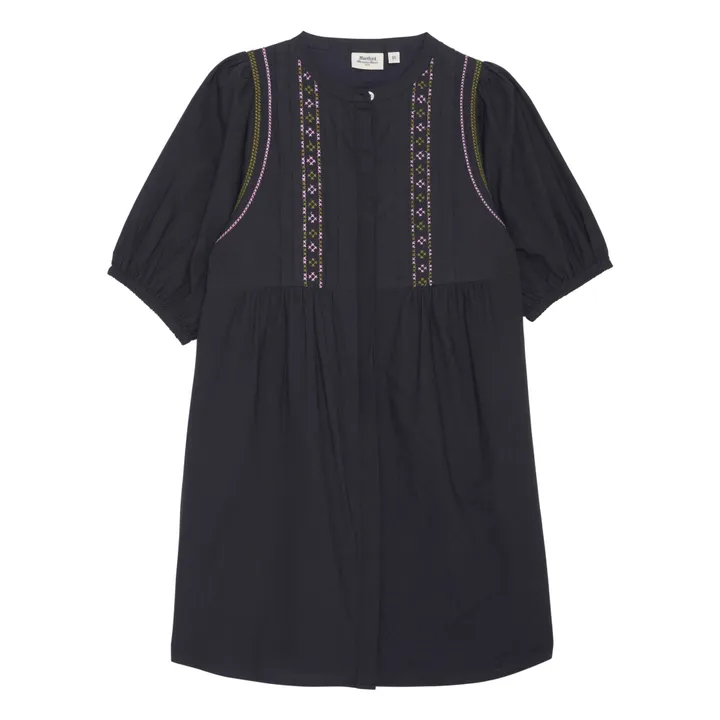 Hartford Robe Brodée Rema | Bleu nuit