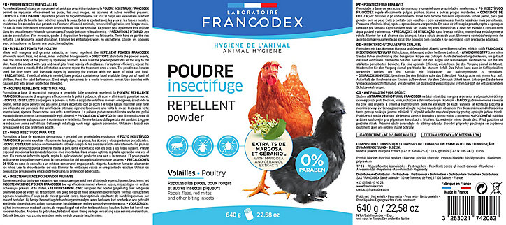 Poudre insectif. volaille 640g