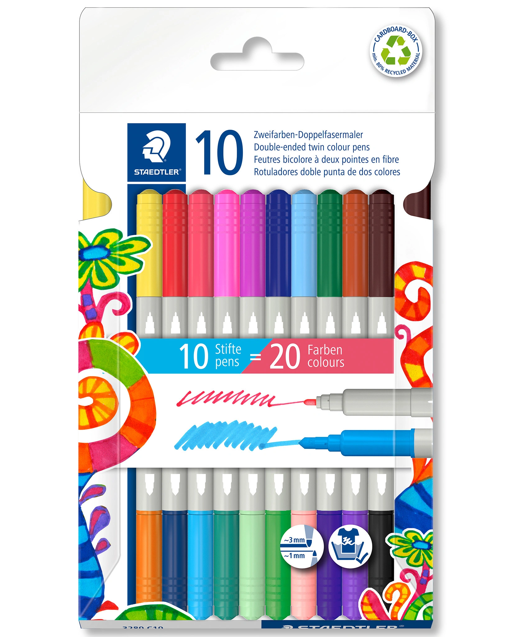 3280 C10 Fasermaler TWIN COLOR mit 10 Stiften