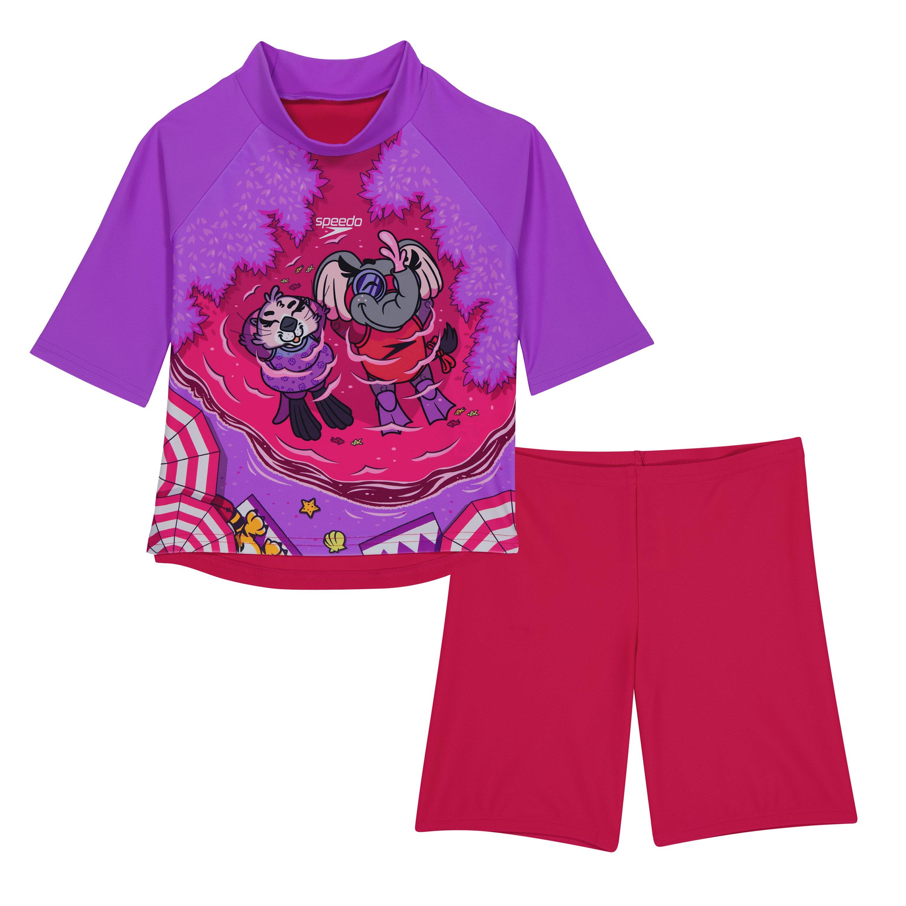 Speedo Girls Learn to Swim Sun Protection Top And Short
