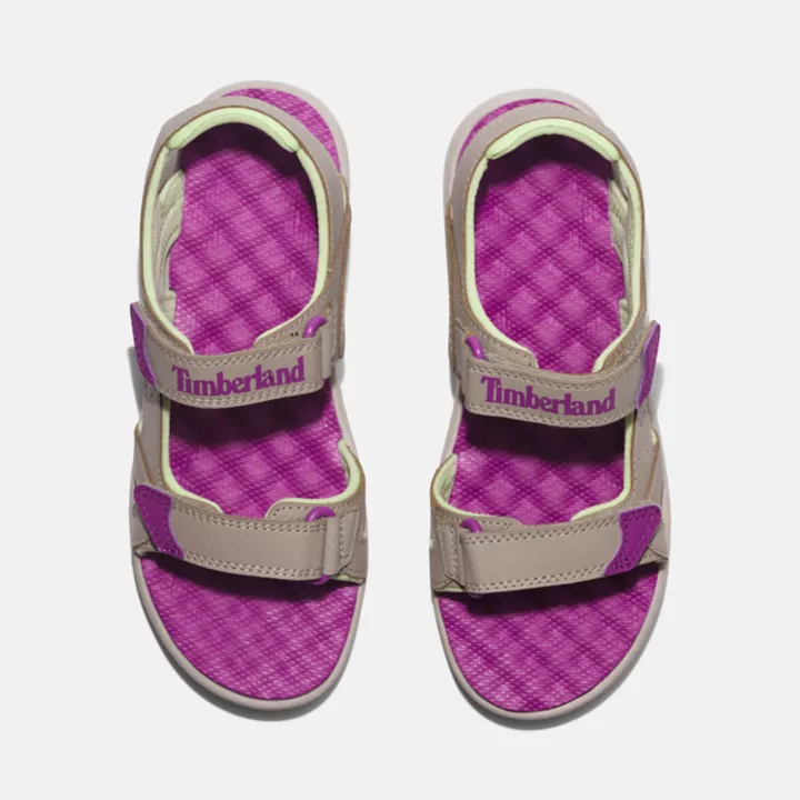 Sandales à double bride Perkins Row junior en beige/violet
