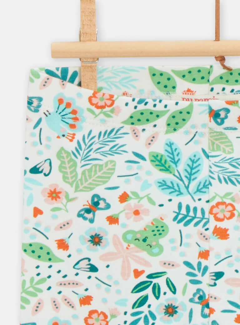 Legging à motif feuillage pour bébé fille