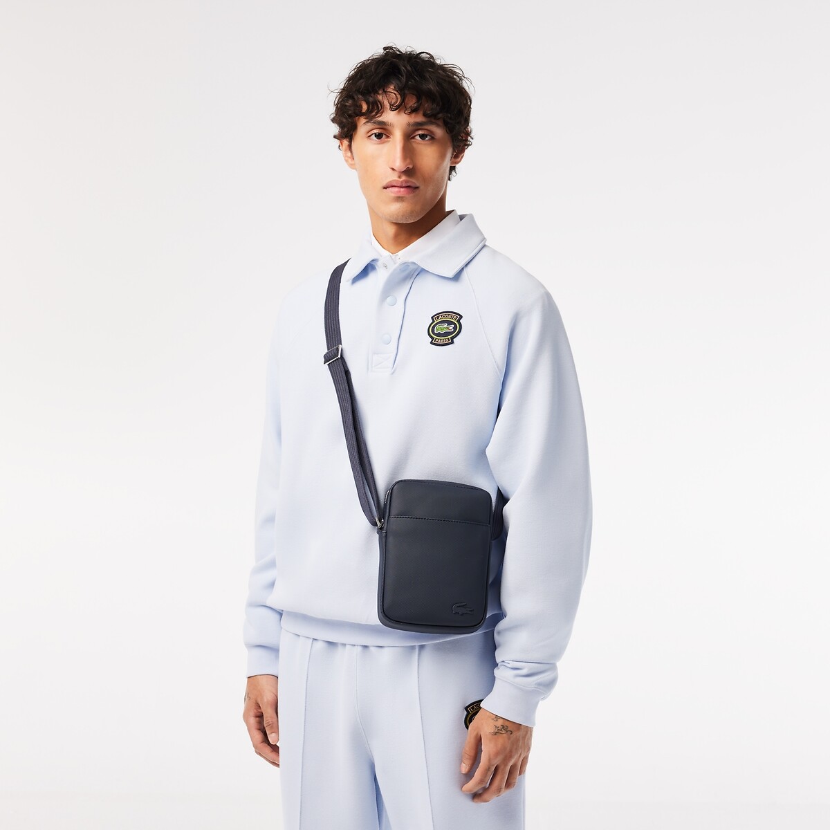 LACOSTE<br>Bolsa de tecido acolchoado masculina clássica