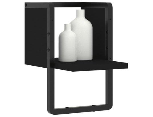 VIDAXL - Etagère murale étagère murale avec barre noir 20x25x30 cm
