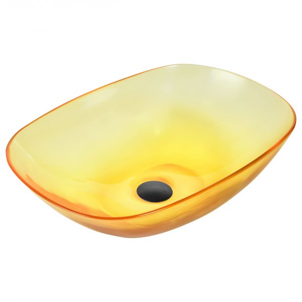 Beliani Lavatório Sólido Amarelo 54 x 36 cm Semitransparente para Quarto de Banho