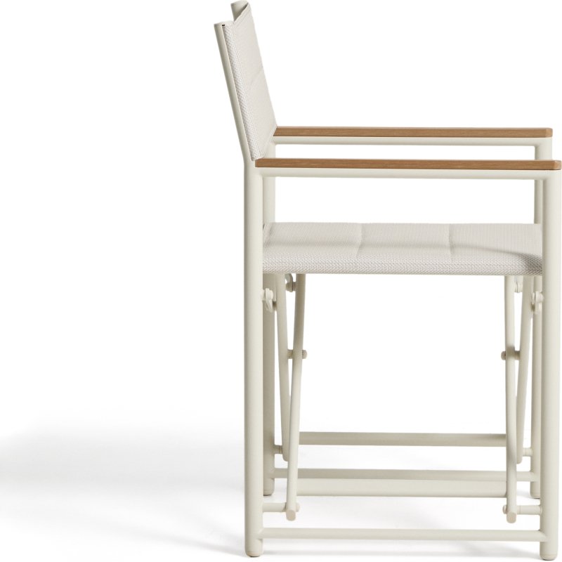 Chaise pliable d’extérieur Tisno en aluminium taupe et textilène taupe