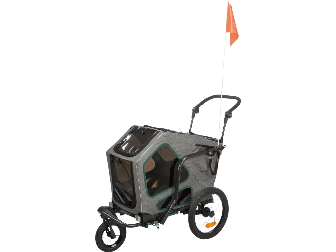 Trixie Bicycle trailer, S: 64 × 92 × 80/130 cm, grey/sage