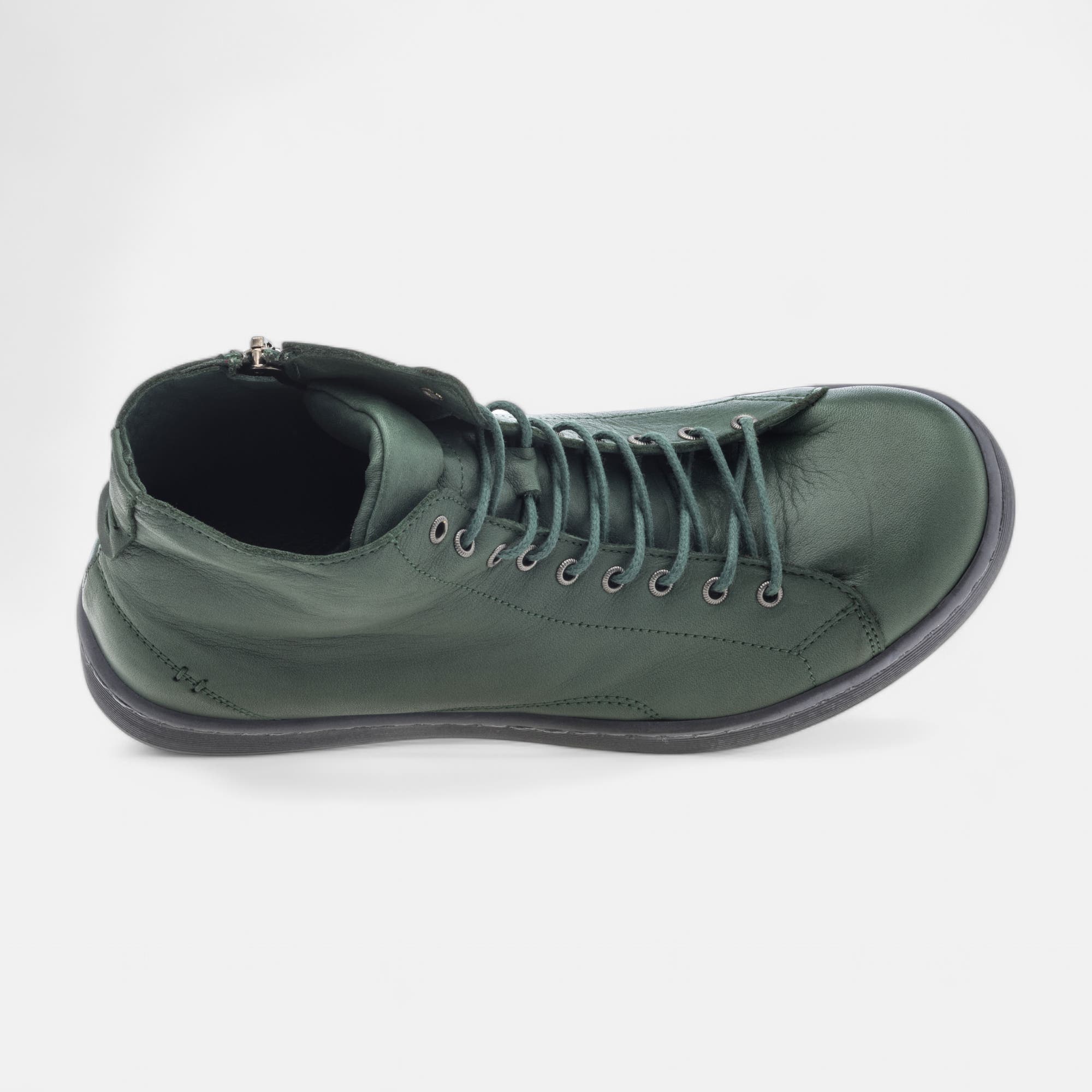 Baskets hautes Femme en cuir vert