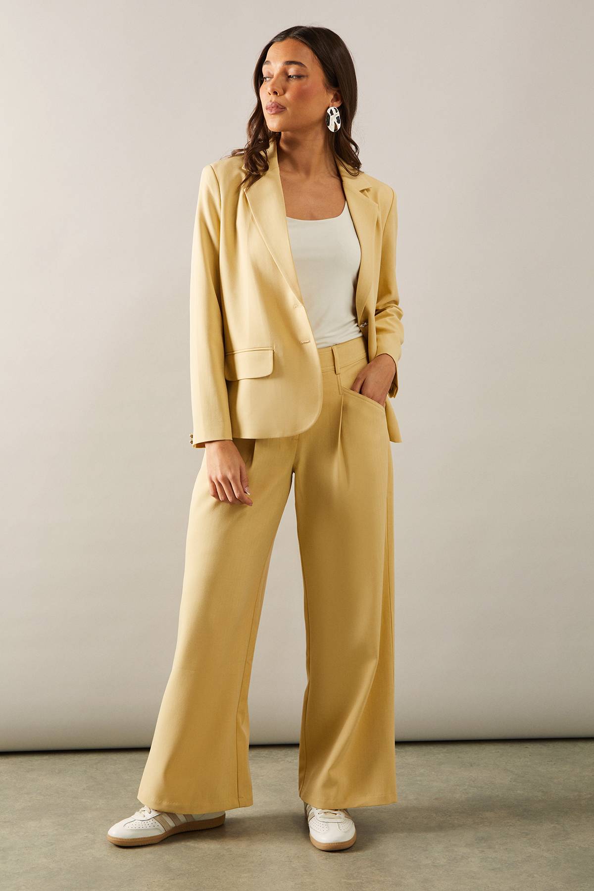 Wallis Pantalon Large à Fines Rayures Petite