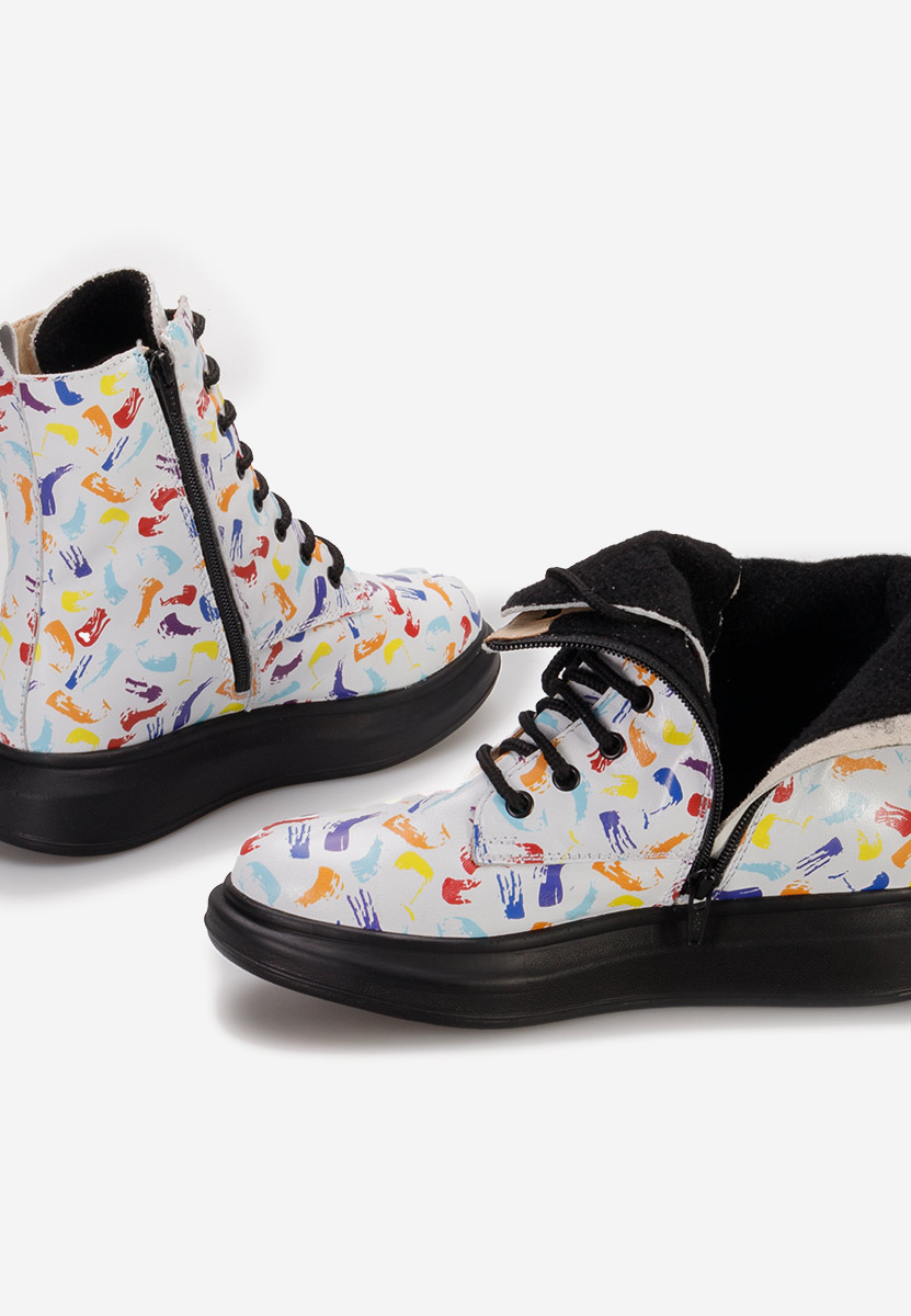 Bottines femme en cuir blanches Cabera