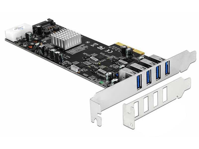 Delock PCI-Express-Karte USB 3.0 Typ-A - 4x Quad Channel Externe USB-Anschluss Karte