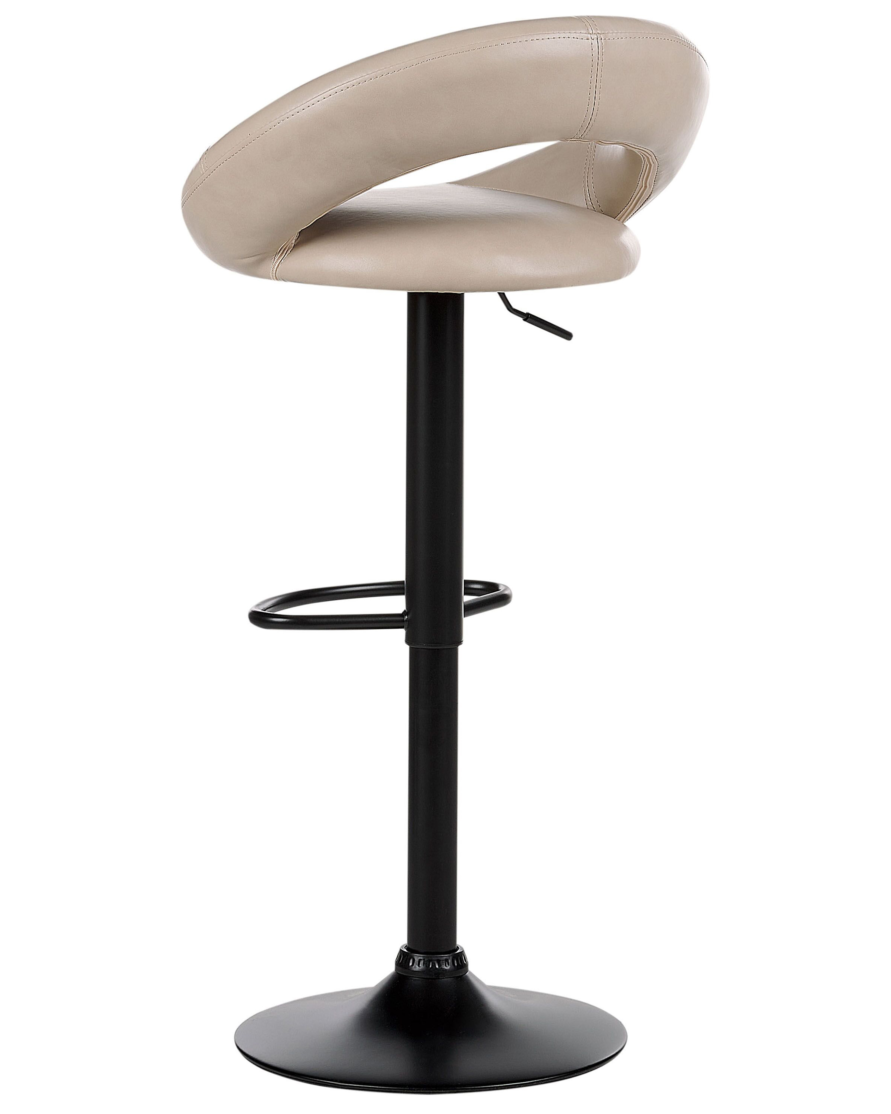 Set van 2 barstoelen PEORIA Kunstleer draaibaar Lichtbeige