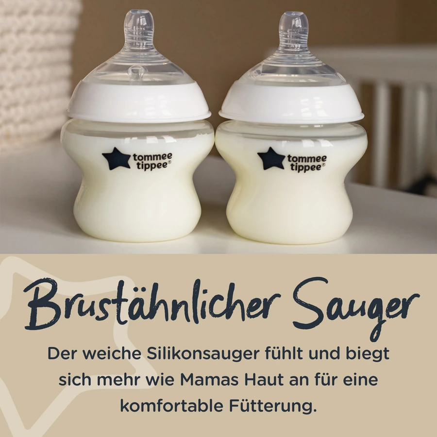 Tommee Tippee Flaschen-Set Closer to Nature 4 x Anti-Kolik-Flasche 260ml transparent 0m+