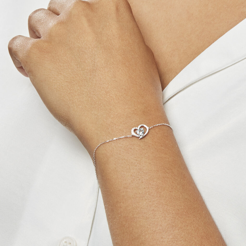 Bracelet Eliana Or Blanc Topaze Et Oxyde De Zirconium