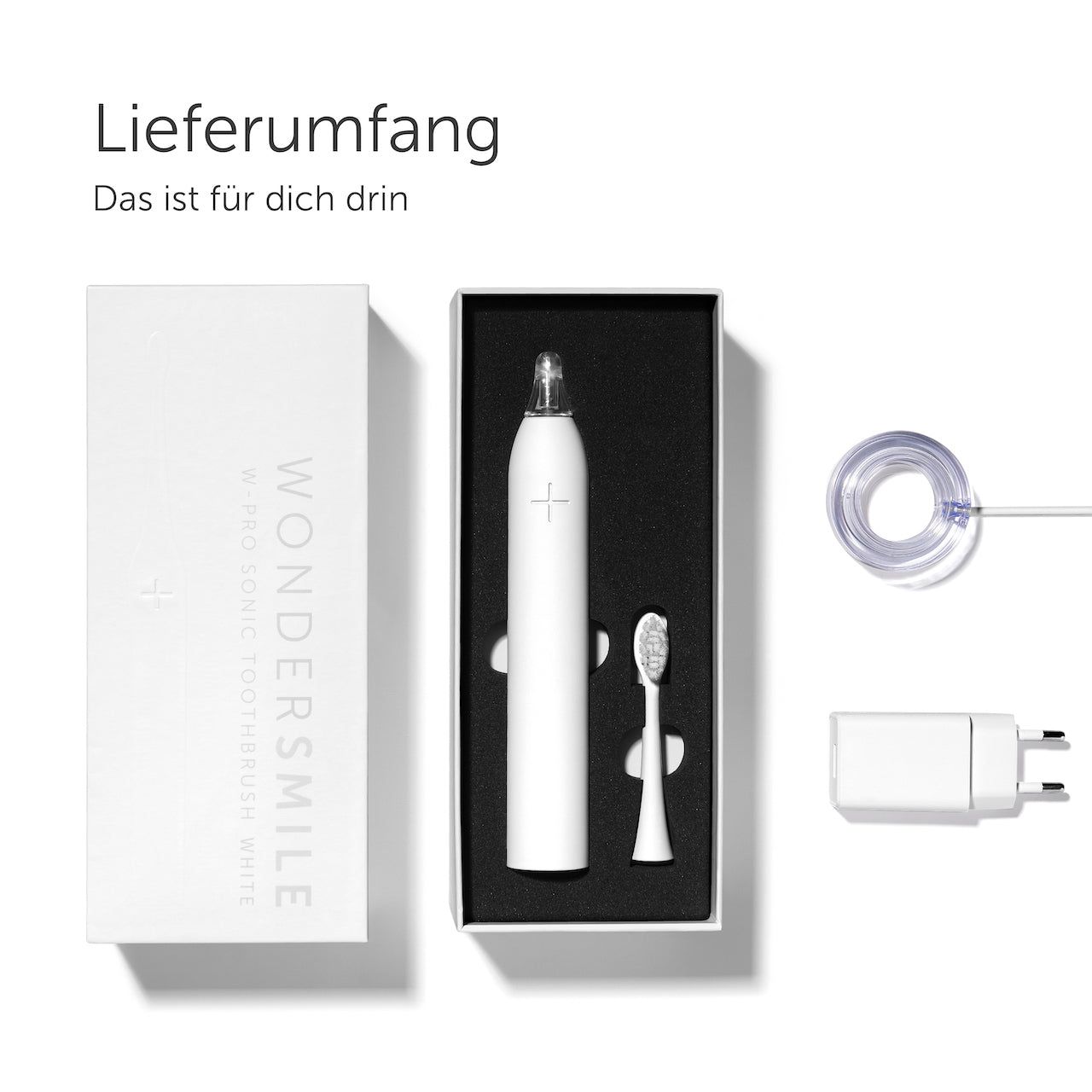 Wondersmile Schallzahnbürste Pro All White - Testsieger - 100 Tage risikofrei testen